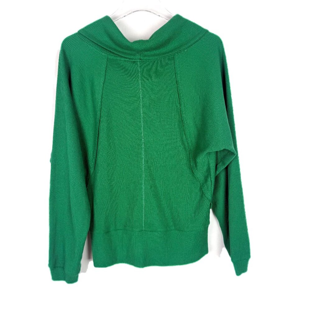 Anthropologie Pilcro Angie Mock Neck Waffle Top Green Size Small S EUC - Picture 9 of 11